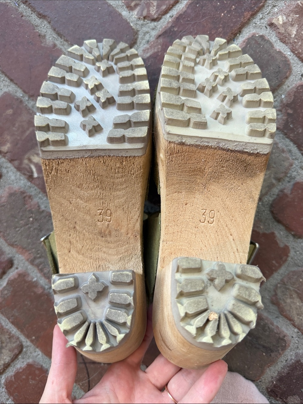 MIA Abba Swedish Clogs Olive Green Mary Jane Platform - Picture 9 of 9